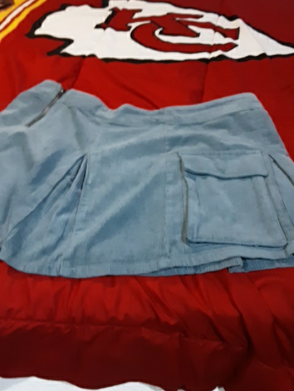 Target Light Blue Corduroy Mini Skirt with Front Pocket